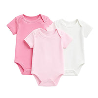 Lot de 3 body de couleur rose , rose clair, blanc pour fille enfant Dakar Sénégal de taille 0 mois à 18 mois