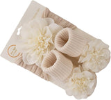 Ensemble bandeau et chaussettes antidérapantes bébé beige NounaBaby Dakar