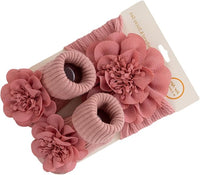 Ensemble bandeau et chaussettes antidérapantes bébé rose NounaBaby Dakar