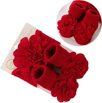 Ensemble bandeau et chaussettes antidérapantes bébé rouge NounaBaby Dakar