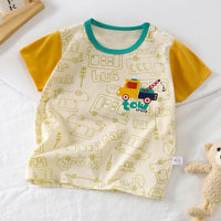 T-shirt enfant imprimé camion, jaune et vert, pour bébé à Dakar