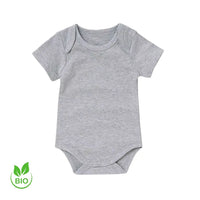 Body bébé gris clair 100% coton biologique – livraison à Dakar