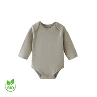 Body bébé manches longues gris clair en coton bio - boutique NounaBaby Dakar