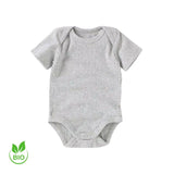 Body gris pour bébé en coton bio respirant, adapté au climat sénégalais