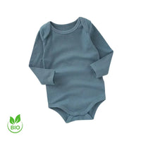 Body bébé bleu coton biologique et spandex – Boutique bébé Dakar