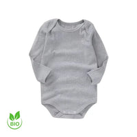 Body bébé gris doux coton bio manches longues – NounaBaby Sénégal