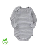 Body bébé gris doux coton bio manches longues – NounaBaby Sénégal