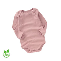 Body bébé bio rose en maille côtelée extensible – NounaBaby Sénégal