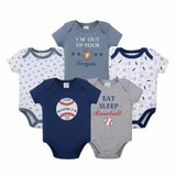 Body bébé coton manches courtes bleu blanc respirant pour bébé au Sénégal