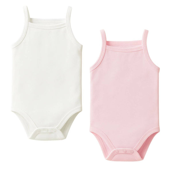 Body bébé rose pastel, blanc 100% coton sans manches – NounaBaby Dakar