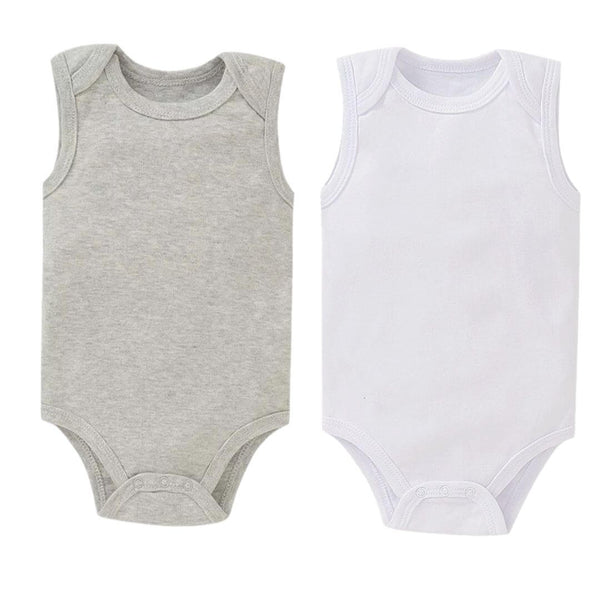 lot de 2 body bébé-garcon sans manche coton blanc gris nounababy dakar