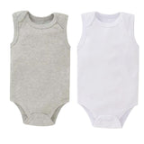 lot de 2 body bébé-garcon sans manche coton blanc gris nounababy dakar