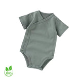 Body croisé bébé vert sauge 100% coton bio – NounaBaby Sénégal