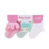 Chaussettes bébé fille rose avec nœud papillon et dentelle à Dakar