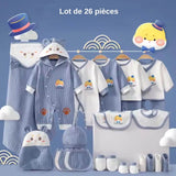 Coffret naissance 26 pièces bébé garçon bleu Cute Angel avec vêtements, bonnet, couverture, bavoirs et accessoires – cadeau idéal à Dakar.