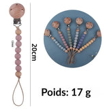 Accessoire attache sucette bébé avec perles silicone pastel – disponible à Dakar