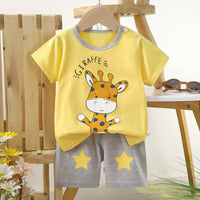 Ensemble t-shirt jaune girafe 