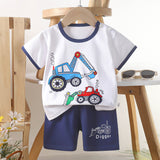 Ensemble "Digger Trucks" bleu marine, nounababy Dakar