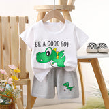 Ensemble "Be a Good Boy Dino" blanc  gris nounababy Dakar sénégal