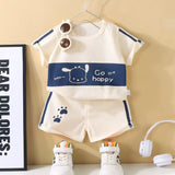 Ensemble enfant bleu beige motif dessin Dakar