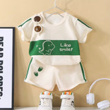 Ensemble t-shirt short enfant beige vert Dakar