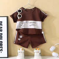 Ensemble enfant marron blanc coton garçon Dakar