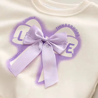 Ensemble fille 3 à 5 ans en coton lavande avec nœud, mauve violet – NounaBaby Dakar