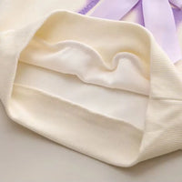 Ensemble fille 3 à 5 ans en coton lavande avec nœud, detail – NounaBaby Dakar