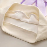 Ensemble fille 3 à 5 ans en coton lavande avec nœud, detail – NounaBaby Dakar