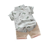 Ensemble été garçon imprimé dinosaures gris vert - NounaBaby Dakar