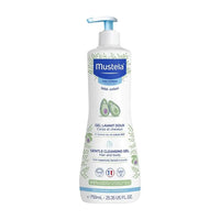 Gel lavant doux Mustela 750ml pour bébé, en vente chez NounaBaby Dakar