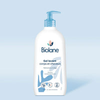 Gel lavant Biolane 2 en 1 pour bébé, corps et cheveux, flacon 750ml
