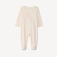 Grenouillère bébé fille beige motif licorne