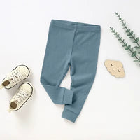 Legging bébé coton bio côtelé bleu extensible doux boutique bébé Dakar NounaBaby