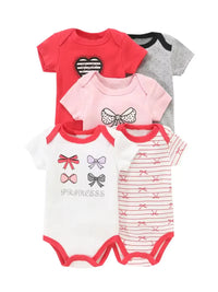 Lot de 5 body bébé 100% coton doux rouge blanc disponible à Dakar chez NounaBaby