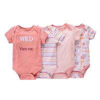 Lot de coton Dakar composé de 4 body bébé 100% coton rose NounaBaby