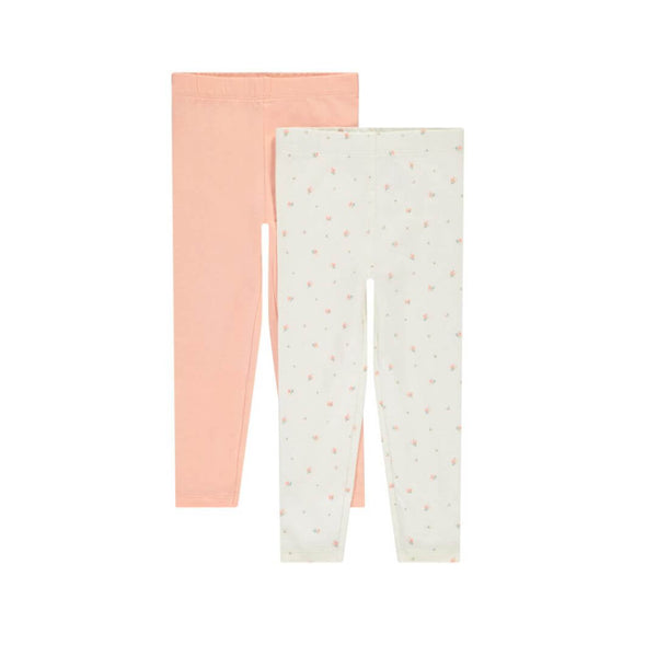 lot de 2 leggings pour fille bébé de couleur orange et beige Dakar 