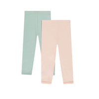 lot de 2 leggings pour fille bébé de couleur orange et vert Dakar 
