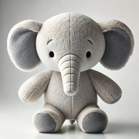 Peluche éléphant douce et sécurisée pour bébé, parfaite pour les câlins, disponible chez NounaBaby Dakar.