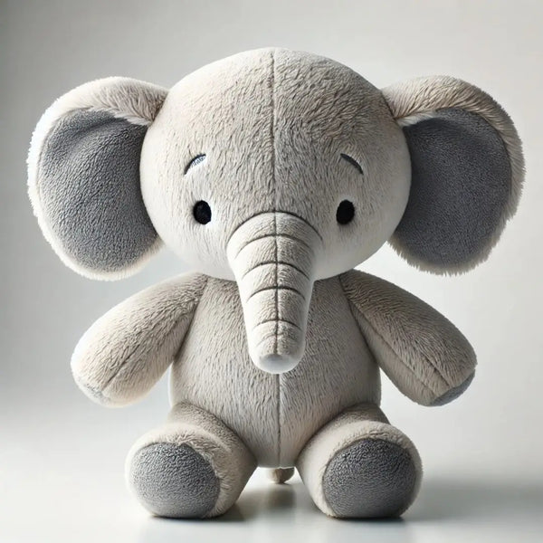 Peluche éléphant douce et sécurisée pour bébé, parfaite pour les câlins, disponible chez NounaBaby Dakar.