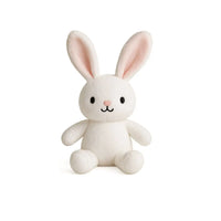 Peluche lapin blanc doux avec grandes oreilles, idéale pour bébé dès la naissance, disponible chez NounaBaby à Dakar.
