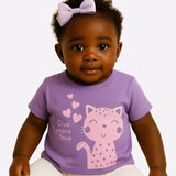 t-shirt bébé garçon fille enfant nounababy Dakar Senegal mauve chat