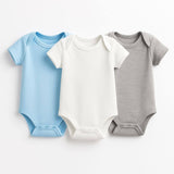 Lot de 3 body de couleur bleu, gris, blanc pour garçon enfant Dakar Sénégal de taille 0 mois à 18 mois
