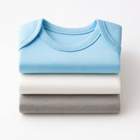 Lot de 3 body de couleur bleu, gris, blanc plié pour garçon enfant Dakar Sénégal de taille 0 mois à 18 mois