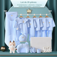 pack cadeau naissance pour bébé , coffret cadeau bleu avec valise 