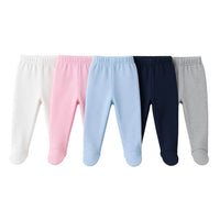 Pantalon bébé avec pieds en coton gris, rose, blanc, bleu, marine taille 3,6,12,18 mois – disponible à Dakar, Sénégal  

