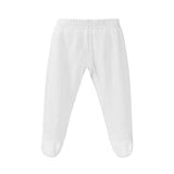 Pantalon bébé avec pieds en coton blanc, taille 3 mois – disponible à Dakar, Sénégal  