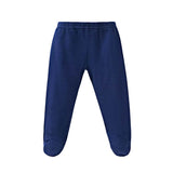 ALT : Pantalon bébé avec pieds en coton bleu marine, taille 6 mois – disponible à Dakar, Sénégal  
