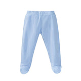 ALT : Pantalon bébé avec pieds en coton bleu , taille 6 mois – disponible à Dakar, Sénégal  
