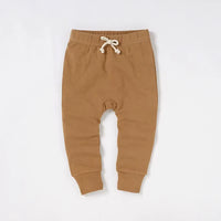 Pantalon bébé coton biologique caramel, collection printemps